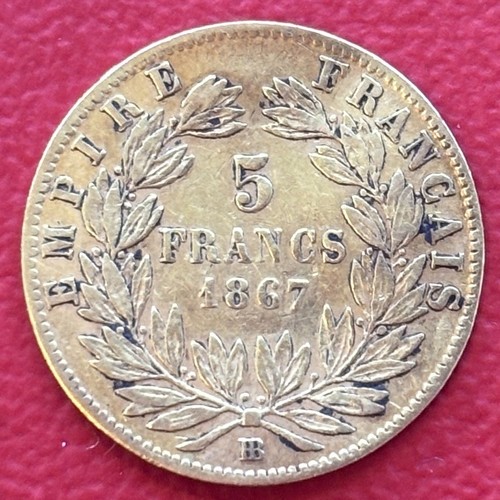 Francs 1867 vf napoleon - 5,