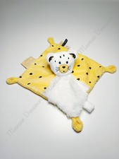 Doudou Plat/Mouchoir Léopard/Tigre Blanc Jaune Attache Tétine  Tape À L'oeil TAO