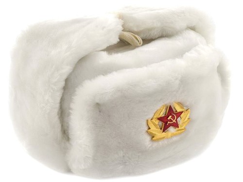 Ouchanka chapka blanche - -,