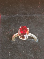 Bague Grenat Rouge 2ct en argent