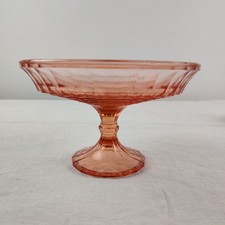 Coupe Sur Pied Art Déco Verre Moulé Rose