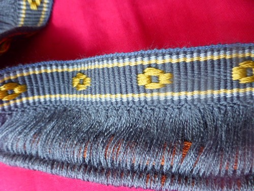 Bleu galon frangé laine - 7m,