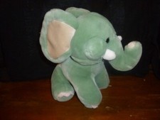 La Peluche Éléphant Du Zoo Parc De Beauval, verte, 20cm, TBE