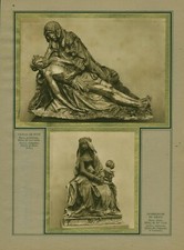 Document ancien vierge de Pitié et Notre-Dame de Grâce 1937 issue de magazine 