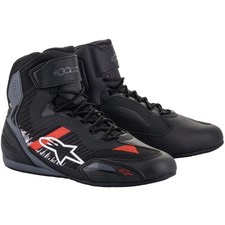 Baskets de moto Alpinestars Faster-3 Rideknit noir/gris/rouge