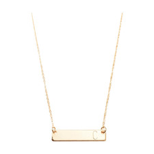 9ct Or Fait à la Main Personnalisé Gravé Initiale Horizontal Barre Collier