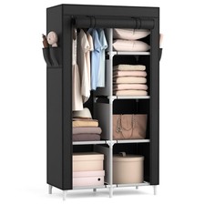 Armoire Chambre en Tissu, Armoire Penderie 2 Portes avec Barre de Suspension ...