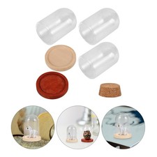  3 ensembles de Mini dôme en verre de fleurs éternelles, Cloche d'exposition en