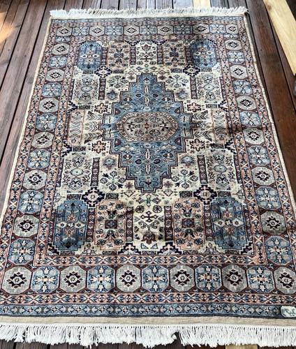 Tapis laine soyeux signé - tapis,