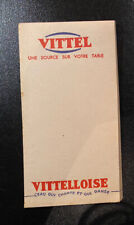 Rare Petit Carnet Publicitaire Eau Vittel Vittelloise Bloc Note Vintage