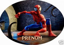 PLAQUE DE PORTE OVALE RIGIDE réf 159 spiderman personnalisée prénom 