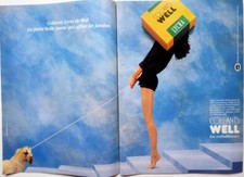 WELL PANTYHOSES_STOCKINGS: 2 pages 1989 FRENCH print ad CLIPPING_HOSIERY 