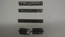Autocollant vintage Triumph Spitfire IV emblème ornement garniture métal chromé rare MKIV 4