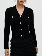 Maje Women's Black Ribbed Knit