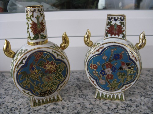 Vases metal decore oiseaux - metal,