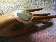 Bague plateau nacre verre