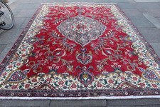 Tapis Oriental En Laine Rouge