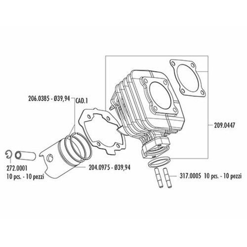Kit cylindre polini - kit,