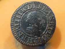 HENRI III - DENIER TOURNOIS - 1587 A - RARE & TRES RARE FRAPPE MEDAILLE !