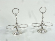 🇫🇷 ANCIENNE PAIRE SALERONS CHRISTOFLE METAL ARGENTE  SALIERE PIEDOUCHE CRISTAL
