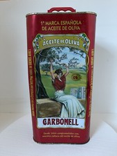  ANCIEN BIDON D'HUILE D'OLIVE PUBLICITAIRE TÔLE / CARBONELL  DE CORDOBA 