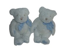 Lot 2 peluches ours blanc bleu – Mon Tout Petit Doudou Compagnie