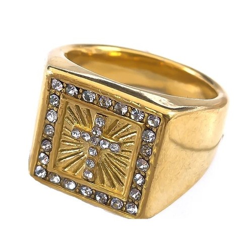 Bague chevalière croix - , en