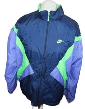 Veste de survêtement Nike années 90 vintage pour homme tracktop nylon brillan...