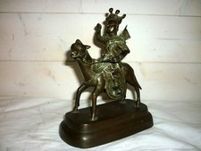ancienne sculpture bronze Asie Toba Cavalier , Cheval , Chine Japon