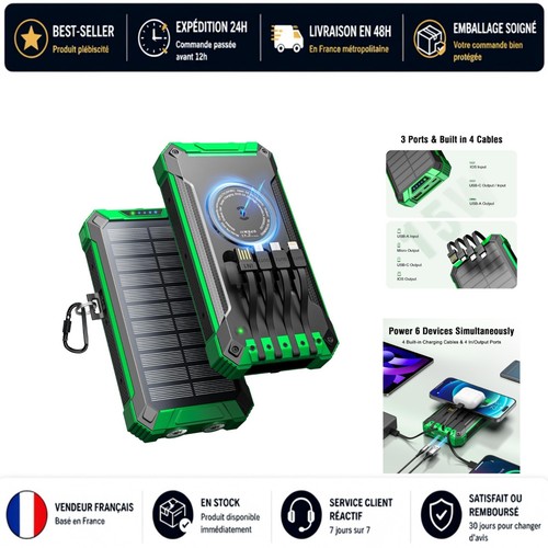 Batterie externe solaire - batterie,