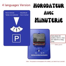Disque stationnement zone bleue voiture avec horloge parking reglementaire
