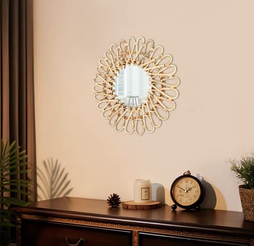 Miroir rotin bohème - bohème, 40cm