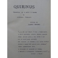 PANUNZI Mario Quirinus Opéra Dédicace Chant Piano 1963