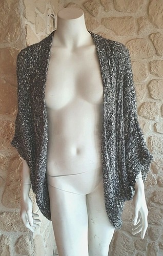 Gilet maille noir blanc - et,
