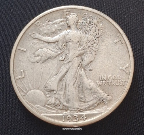 1934 walking liberty half - 1934, p