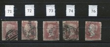 GRANDE BRETAGNE -Lot  de 5 timbres Reine Victoria  Y&T n ° 26