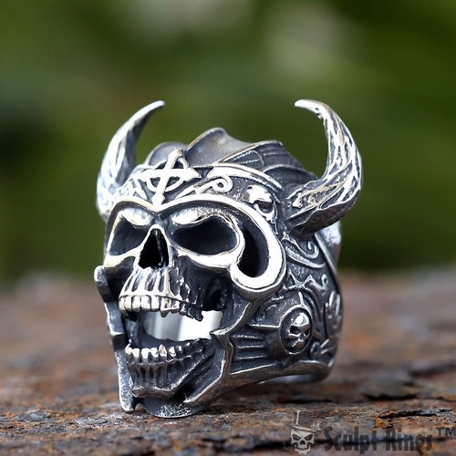 Bague crâne viking sculpt - bague,