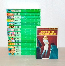 lot 17 livres jeunesse - ALICE - Caroline Quine - BIBLIOTHEQUE VERTE - 70/80's