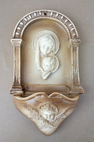 Ancien bénitier vierge - ancien,
