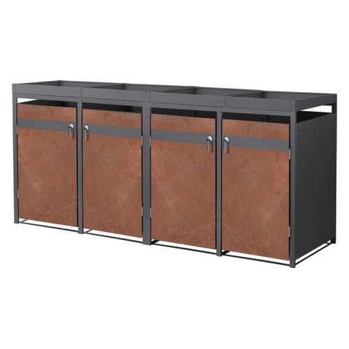 Cache poubelle anthracite - cache-poubelle,