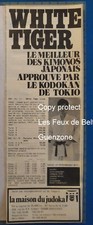 Publicité  WHITE TIGER kimono japonais approuvé par le Kodokan Tokyo  1975