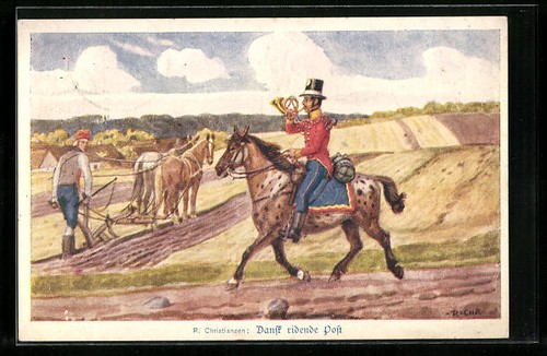 Carte postale postillon - carte,