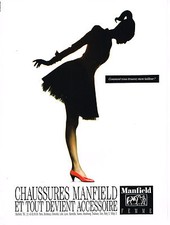 PUBLICITE ADVERTISING 074  1989  MANFIELD  FEMME  chaussures escarpins