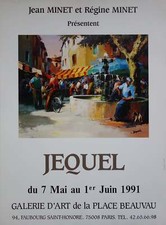 Christian JEQUEL : Marché d'un village de Provence, Affiche originale d'époque