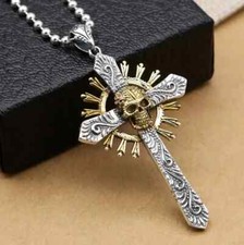 Collier tête mort croix - de,
