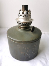 Ancienne cartouche gaz montée en lampe à pétrole en métal diamètre 11 cm
