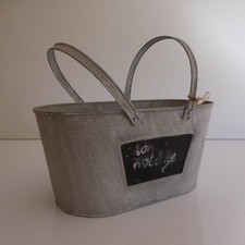 Panier décoratif jardin intérieur extérieur zinc vintage art déco XXe PN France