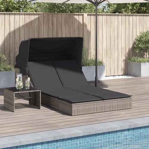 Chaise longue double auvent - longue, et
