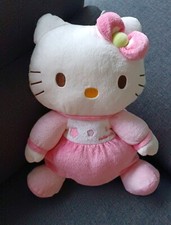 512🌟Range pyjama peluche hello kitty 42 cm licence sanrio Chat Rose Blanc 