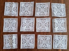 DENTELLE -12 appliques en dentelles de Calais  - 8 cm x 8 cm